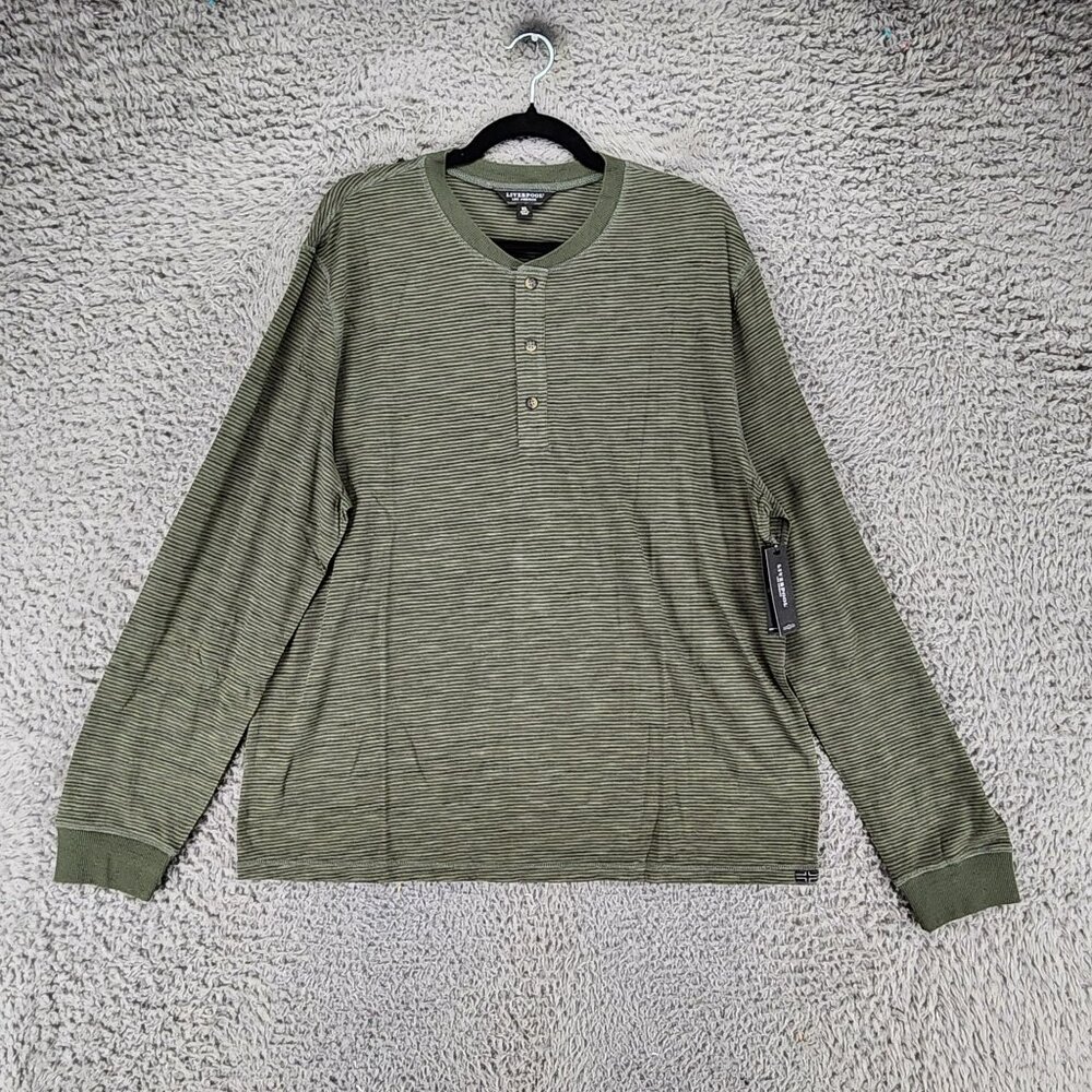 Liverpool Shirt Mens XL Green Long Sleeve Henley *NWT*